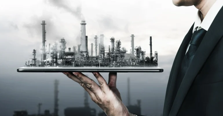 future-factory-plant-energy-industry-concept-creative-graphic-design-oil-gas-petrochemical-refinery-