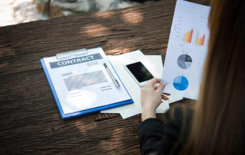 business woman working with documents graphs ,analyzing investm